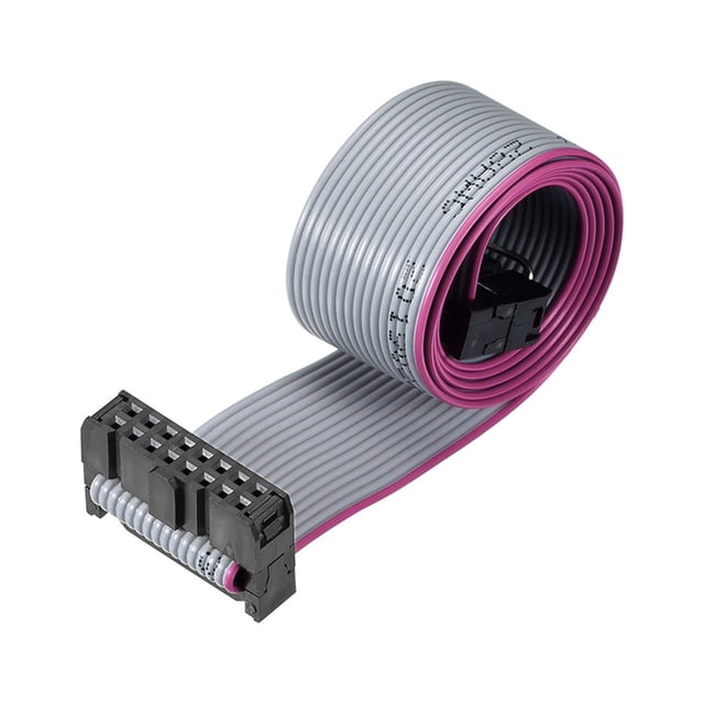 Cable plano de cinta IDC con conector FC/FC tipo A, 16 pines, paso de 2.54mm, longitud de 50cm