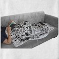 thumbnail image 6 of Hipster Soft Flannel Fleece Blanket, Music Themed Motif with Abstract Drawing Rock Jazz Blues Genre Classic Dancing, Cozy Plush for Indoor and Outdoor Use, 60" x 80", White and Black, by Ambesonne, 6 of 6