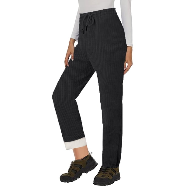 Pantalones deportivos de felpa Gibobby para mujer color negro L