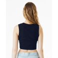 thumbnail image 3 of Bella & Canvas B15806653 Women Micro Rib Muscle Crop Tank Top, Solid Navy Blend - Small, 3 of 5