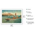 thumbnail image 2 of Waikiki Hawaii - Surf Riders - Los Angeles Steamship Company - Diamond Head Crater - Vintage Ocean Liner Travel Poster by Kerne Erickson - Fine Art Rolled Canvas Print 27in x 40in, 2 of 4