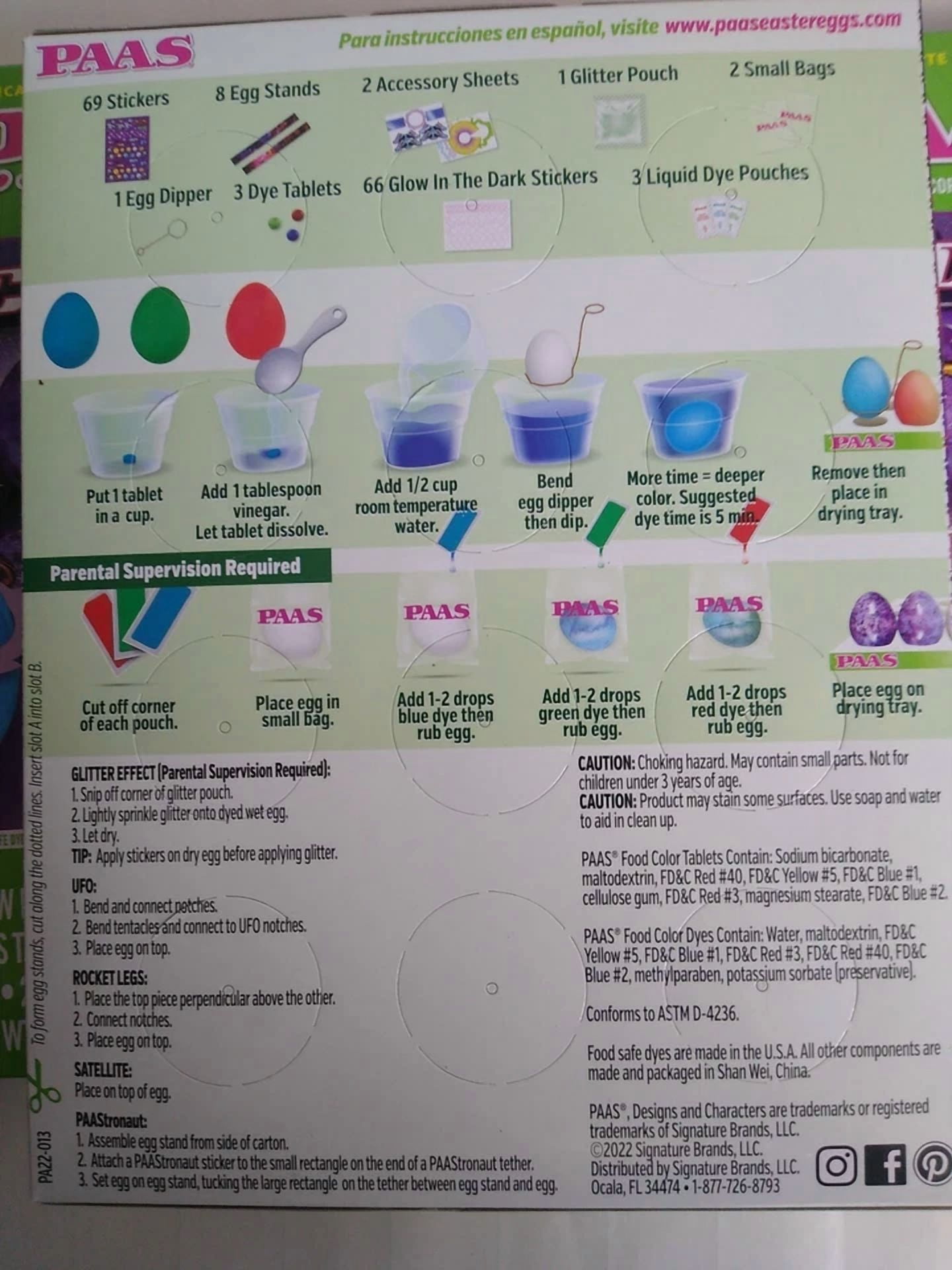 CIRCLE- Lot Of 3 Paas Galactic Eggs Egg Coloring Decorating Kit