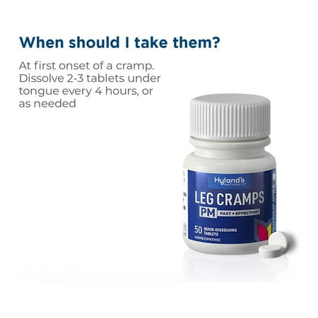 Hyland's Leg Cramps PM, Relief of Nighttime Leg, Calf, and Foot Cramps, 50 quick-dissolving tablets