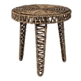 thumbnail image 3 of JONATHAN Y Amara 17" Coastal Bohemian Handwoven Water Hyacinth Round Tripod End Table, Brown, TBL2507B, 3 of 6