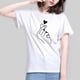 thumbnail image 5 of Top de manga corta para mujer, camisa de verano holgada con cuello redondo y dedo en forma de corazón para mujer, color blanco M, 5 of 8