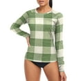 thumbnail image 4 of joogoo Womens UPF 50+ Sun Shirts Green Rustic Checkered Long Sleeve UV Protection Rash Guard Tops S, 4 of 7