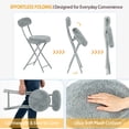 thumbnail image 2 of Homy Casa 4-Pack Folding Chairs with Back, Plush Padded Seating for Dining and Guest Use, Grey, 2 of 9
