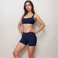 thumbnail image 7 of Women's High Waist V-Cut Active Shorts with Seamless Stretch Compression Fit and Contoured Flattering Silhouette - Navy, Small, 7 of 7