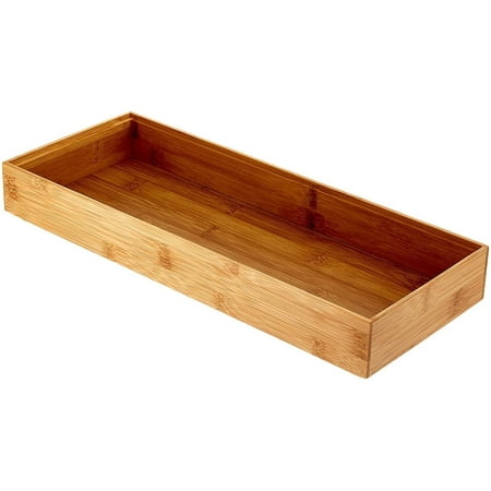 Lipper International 6 x 15 Inch Bamboo Wood Stacking Storage Organizer Box