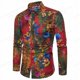 thumbnail image 1 of Camisas hawaianas de manga larga, camisas de moda para hombre, blusas florales, blusas de playa cubanas, ropa para hombre, camisas con cuello vuelto para hombre, 1 of 6