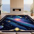 thumbnail image 2 of Design&I 8'x10' Ultra Soft Area Rug, Galaxy Field Border Map Rings Chart Nebula Motifs Rocket Astronaut None Fluffy Washable Non Shedding for Bedroom Living Room Under Sectional, 2 of 7