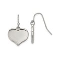 thumbnail image 1 of Stainless Steel Polished Heart Dangle Shepherd Hook Earrings, 1 of 3