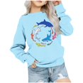 thumbnail image 3 of Cethrio Boys Sweatshirts, Pullover Printed Long Sleeve Spring and Autumn Tops Light Blue Size 9-10 T, 3 of 4