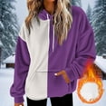 thumbnail image 2 of Yangnuo Womens Trendy Color Blocked Loose Hoodies 2025 Women's Fashionable Loose Casual Long Sleeved Sweatshirt Hooded Pocket Hoodie Solid Color Top, 2 of 5