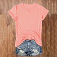 thumbnail image 4 of Tshirts Women Trendy Women's Summer Fashion Solid Color V-Neck Loose Short Sleeve T-Shirt Top, 4 of 7