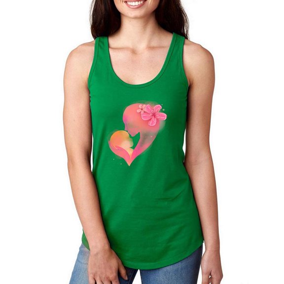 Mom With Baby Silhouette Racerback Tank Women -Image by Shutterstock, Female Medium