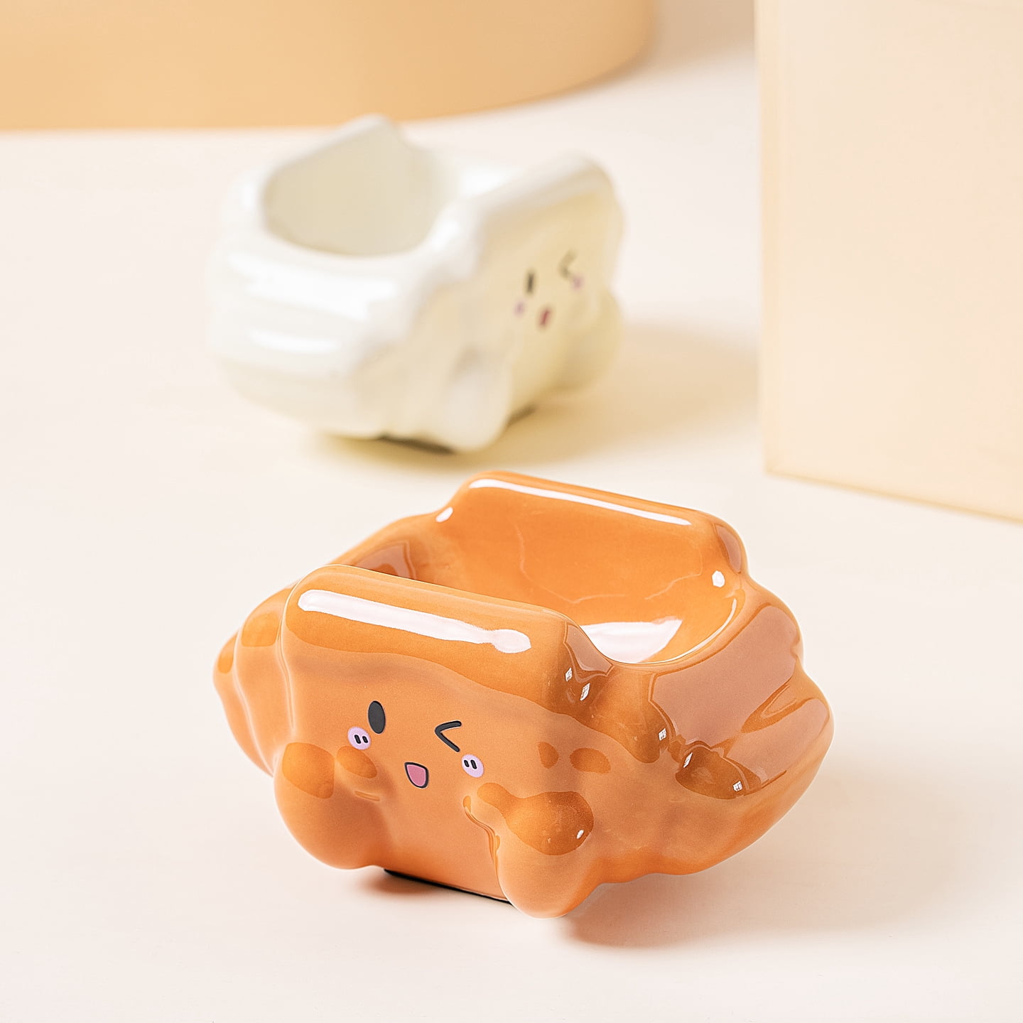 Large Capacity Ceramic Pet Bowl, Anti-Tip Slanted Mouth Bowl, Ant Proof Feeding Basin for Cats and Dogs