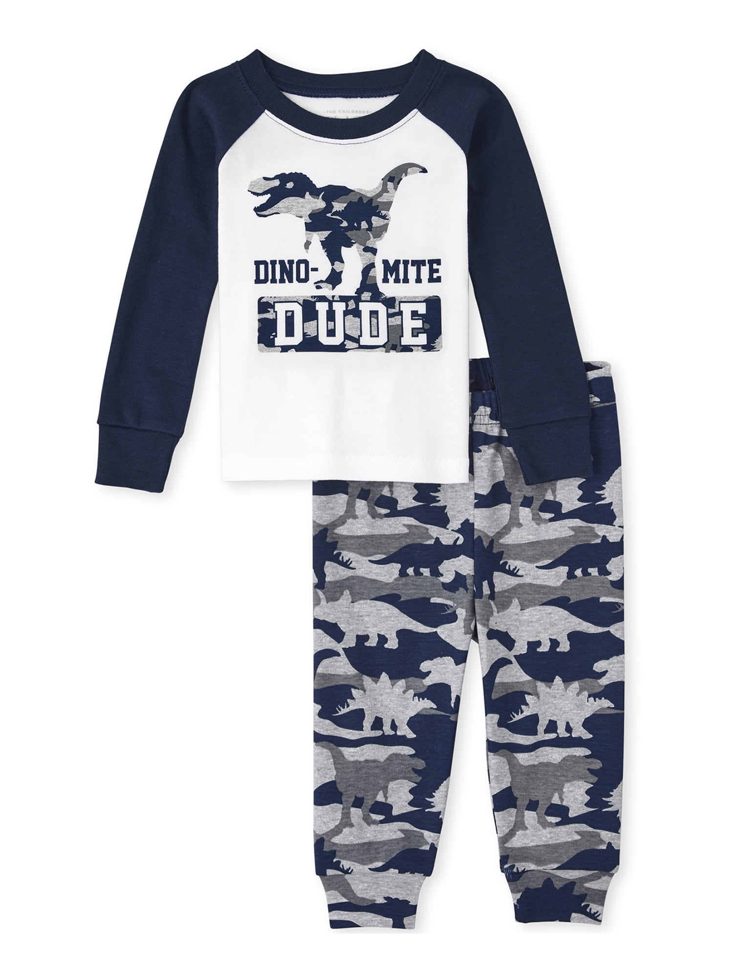 NWT The Childrens Place Boys Space Print Long Sleeve Cotton Pajamas Set 