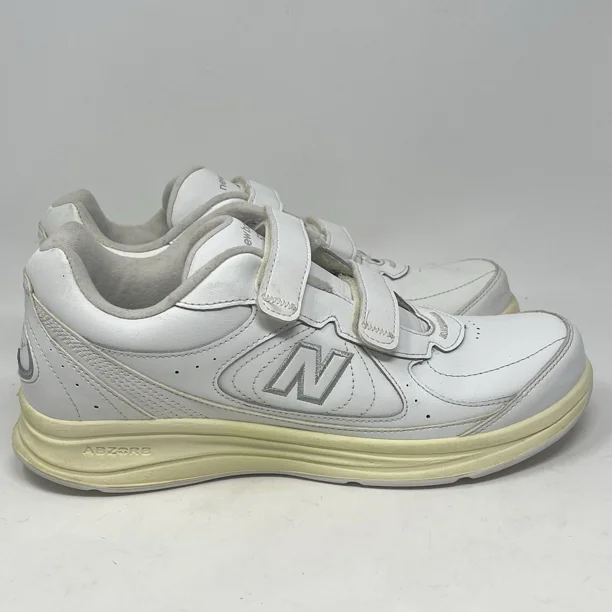New Balance 577 DSL-2 Shoes Mens 9.5 White Leather 2 Strap Walking Sneakers