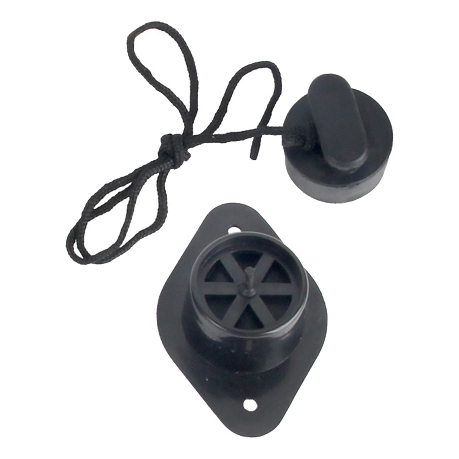 Inflatable Boat Drain Kayak Accessory with A Pull Cord, PVC Black