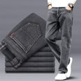 thumbnail image 3 of Pantalones vaqueros retro de color azul claro para hombre, pantalones holgados y elegantes de verano, pantalones vaqueros clásicos sueltos, rectos y lavados al por mayor para hombre, 3 of 5