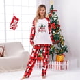 thumbnail image 2 of Odeerbi Christmas Pajamas for Family Holiday Long Sleeve Family Christmas Pajamas Matching Sets Mom Casual Printed Top with Bottom Outfits Home Wear Sleepwear Family Matching PJs Set Red, 2 of 6