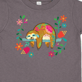 thumbnail image 4 of Inktastic Sloth Cute Girls Flowered Girls Toddler T-Shirt, 4 of 5