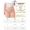 thumbnail image 6 of DARING DIVA Women's Plus Size Sheer Lace Trim High-rise Brief Stretchy Underwear M Pink, 6 of 6