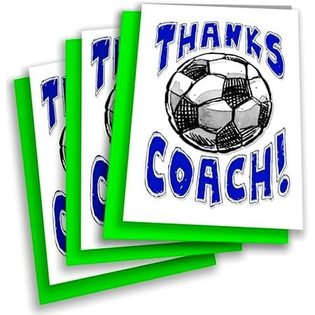 3-Pack Thank You SOCCER COACH Cards (5x7) – Premium Greeting Card Set with Envelopes – Perfect Appreciation Gift for Soccer Coaches, Players, Teams & Fans