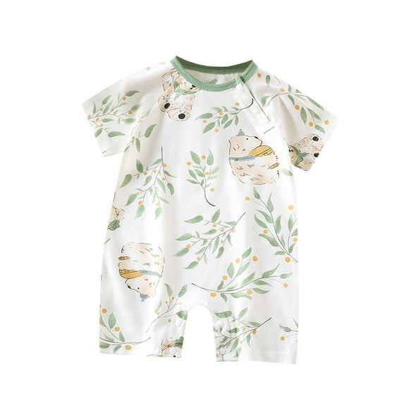 AVTOIFY Baby Onesie, Baby Bodysuit, Baby Romper, Summer Short Sleeved Thin Newborn Clothes Baby Jumpsuit Cute Print Clothes for Boys and Open Range Climbing Clothes Short Sleeved White 2 Months