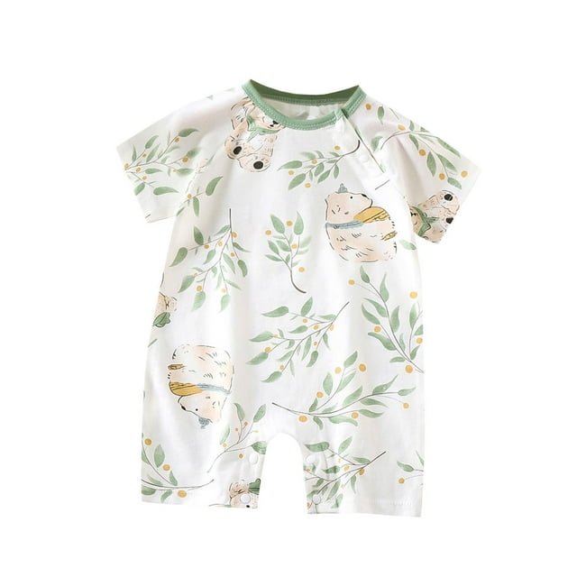 Ultra-Soft Breathable Baby Bodysuits | Trendy Short Sleeve Cotton Rompers for 0-12M | Cute Prints, Snap Closure, Easy Diaper Change