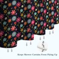 thumbnail image 6 of Black Daisy Flower Pattern Shower Curtain 72"x84" ,Bathroom Decorative Shower Curtains Set with 12 Hooks,Modern Waterproof Washable Shower Curtain, 6 of 6