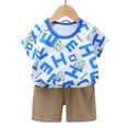 thumbnail image 5 of CAICJ98 Toddler Baby Summer Clothes Boys 3 6 12 18 Months 2T 3T 4T 5T Boys Outfits Funny Letter T-Shirts Top Shorts Set (Sky Blue,5-6 Years), 5 of 5