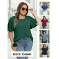 thumbnail image 4 of Gleelist Women's Plus Size Top Asymmetrical Knotted Neck T-Shirt Supersoft Essentials Tee Summer Short Sleeve Fashion Blouses(XL-5XL), 4 of 8