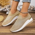 thumbnail image 4 of Chenyee Women's Oorthopedic Shoes Rhinestone Mesh Wedge Walking Shoes with Arch Support Slip On Sneakers, 4 of 8