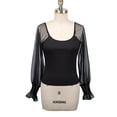 thumbnail image 4 of Women's Mesh Long Sleeve Blouse Tops Polka Dots Sheer Casual Shirts, 4 of 5