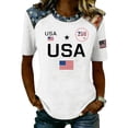 thumbnail image 2 of USA 250th Anniversary Shirt for Women American Flag Print T Shirts Fourth of July Clothes Casual Crewneck Summer Tops, 2 of 4