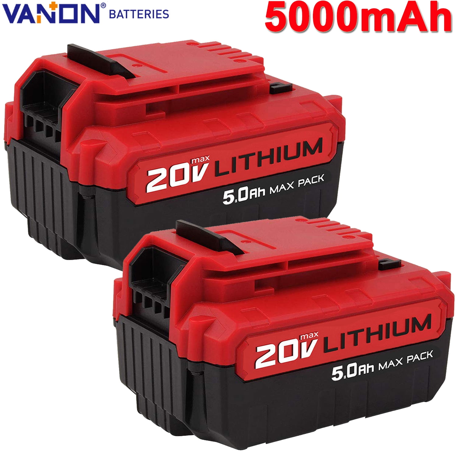 2X 5.0Ah Lithium-ion Battery For PORTER CABLE PCC685L 20V MAX PCC680L Drill Tool
