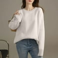 thumbnail image 5 of qelini Sweaters for Women Plus Size Crewneck Pullover Knitted Sweaters Solid Long Sleeve Tops Classic Dressy Blouses, 5 of 6