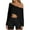 C140 Black, variant on Shirts For Women One Shoulder Long Sleeve Solid Color Crop Top Fashion Summer Womens T Shirt Black