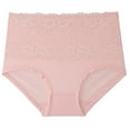 thumbnail image 2 of Women's 5XL Plus Size Solid Lace High Waist Brief, Soft Breathable Panty, 2 of 8