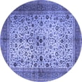 thumbnail image 1 of Ahgly Company Machine Washable Indoor Round Persian Blue Traditional Area Rugs, 3' Round, 1 of 4