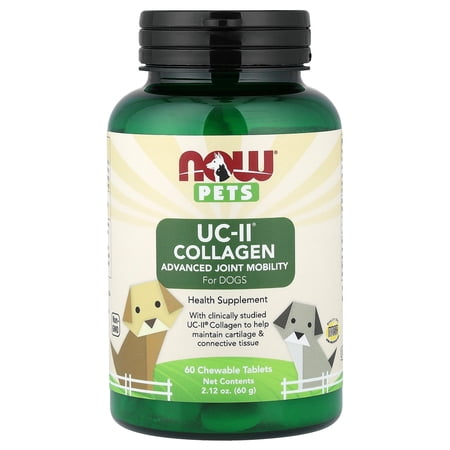 NOW Foods Pets, UC-II® Advanced Joint Mobility for Dogs/Cats, 60 Chewable Tablets, 2.12 oz (60 g)
