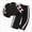 A250-Black, variant on Girls' Casual Long Sleeved Butterfly Tie Sweatshirt Paired With Long Pants Set 6-7 Years Black