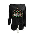 thumbnail image 3 of Dreluolixuan Christmas Sweatsuit Set for Women Long Sleeve Pullover Pants Letter Lightweight Vacation Tracksuits, 3 of 3