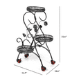 thumbnail image 4 of Metal Plant Stand Display Shelf with Wheels European Flower Planter Plant Stand Flower Pot Holder with Foot Brake Strong Load-Bearingfor Home Garden Patio Outdoor Indoor, 4 of 9