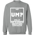 thumbnail image 2 of OXI Crewneck Sweatshirt - Um The Element of Confusion,Basic Casual Sweatshirts for Men's and Women Fleece Sweatshirt Long Sleeve- Sport Grey 3X-Large, 2 of 2