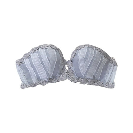 

CLZOUD Comfort Shaping Bras for Women Lingerie Set: Small Chest Enhancing Push Up Anti Sagging Bra with Side Control & Comfortable Blue B