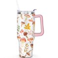 thumbnail image 2 of 40oz Colorful Botanical Mushroom Stainless Steel Flip Straw Tumbler Spill Proof Travel Cup Double Wall Vacuum Insulated Coffee Mug with Top Handle, 2 of 6