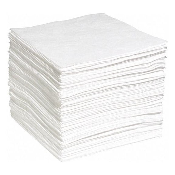 Spilltech Sorbent Pad, 35 gal, 15 in x 19 in, Oil, White, Polypropylene WP200S
